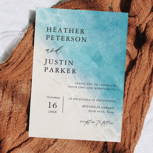 Faire-Part de Mariage Destination de Rêve Bleu de 