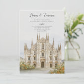Faire-part de mariage Destination Milan Skyline (Debout devant)