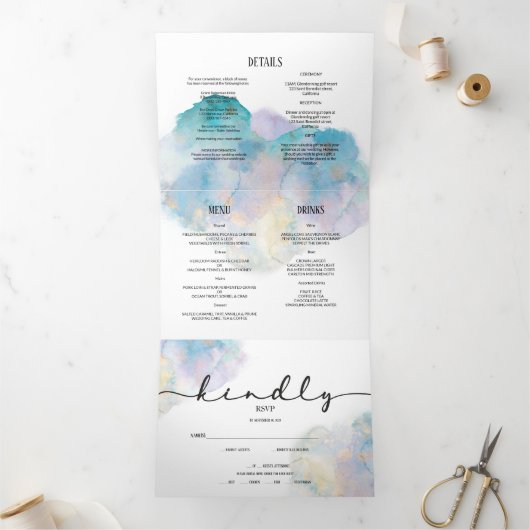 Faire-part de mariage/détails/menu/rsvp. (Intérieur)