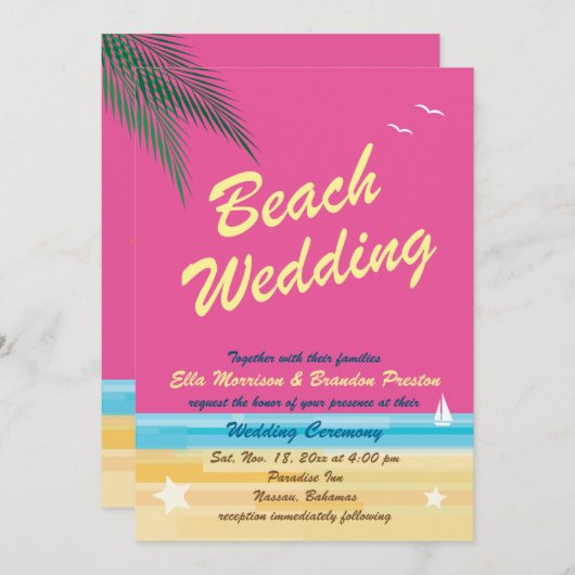 Faire-part de mariage d'été (Devant / Derrière)