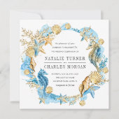 Faire-part de mariage d'été de la mer et de la pla (Devant)