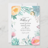 Faire-part de mariage d'été de la Monnaie Tropical (Devant)