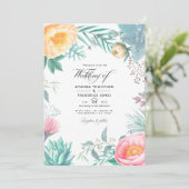 Faire-part de mariage d'été de la Monnaie Tropical (Debout devant)