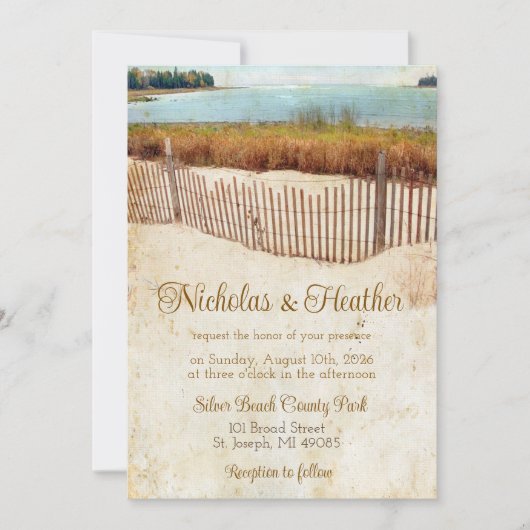 Faire-part de mariage d'été de Lake Beach (Devant)