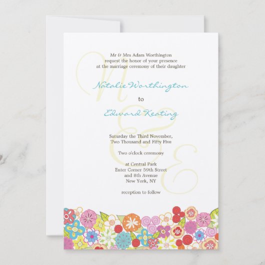 Faire-part de mariage d'été de ressort de (Devant)