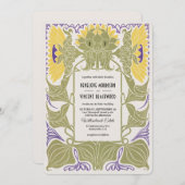 Faire-part de mariage d'été de Sunflower Art Nouve (Devant / Derrière)