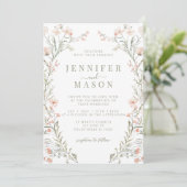 Faire-part de mariage d'été Fleur sauvage neutre (Debout devant)