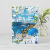 faire-part de mariage d'été fleuri de Santorin Grè (Debout devant)