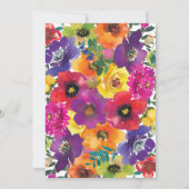 Faire-part de mariage d'été fleuri gras et coloré (Dos)