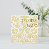 Faire-part de mariage d'été Gold White Creative Da (Debout devant)