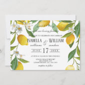 Faire-part de mariage d'été moderne Boho Lemon (Devant)