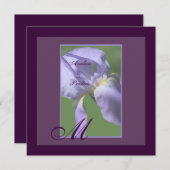 Faire-part de mariage d'été Monogramme Purple Iris (Devant / Derrière)