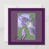 Faire-part de mariage d'été Monogramme Purple Iris (Devant)