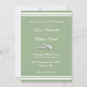 Faire-part de mariage d'été oiseaux amoureux jardi (Dos)