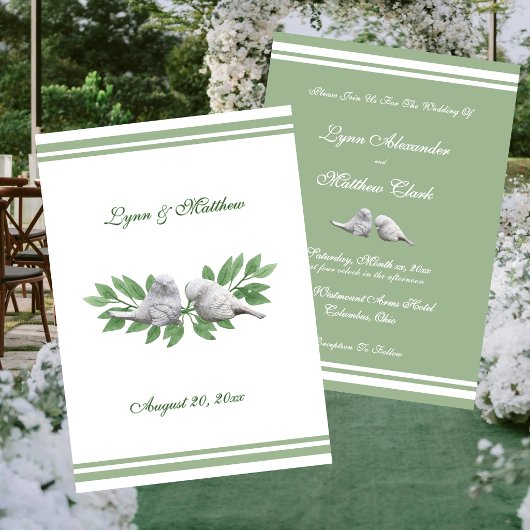 Faire-part de mariage d'été oiseaux amoureux jardi