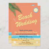 Faire-part de mariage d'été Orange (Devant / Derrière)