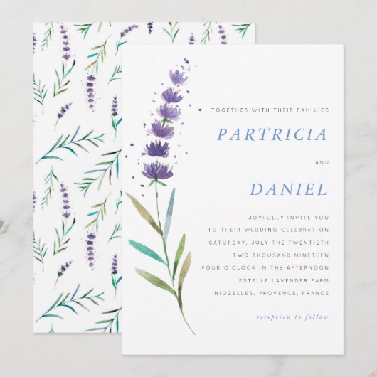 Faire-part de mariage d'été provincial (Devant / Derrière)