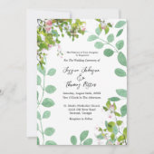 Faire-part de mariage d'été romantique Eucalyptus (Devant)