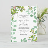 Faire-part de mariage d'été romantique Eucalyptus (Debout devant)
