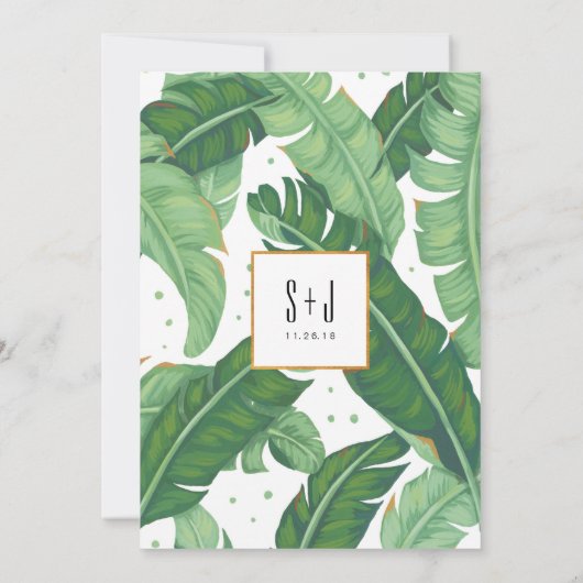 Faire-part de mariage d'été tropical (Dos)