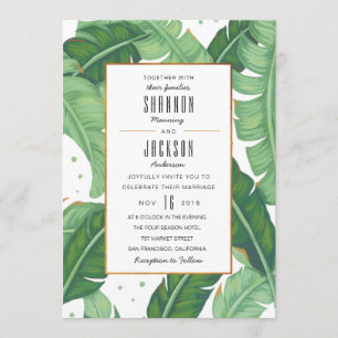 Faire-part de mariage d'été tropical