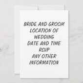 FAIRE-PART DE MARIAGE D'ÉTÉ UNIQUE (Dos)