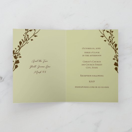 Faire-part de mariage-Deux Chrétien Devient Un (Intérieur)