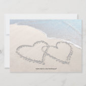 Faire-part de mariage Deux cœurs dans le sable de (Dos)
