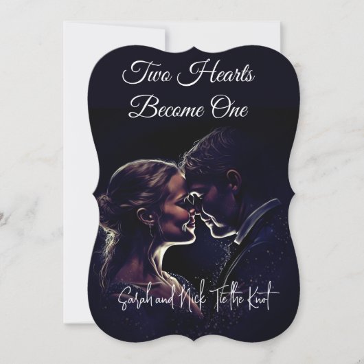Faire-part de mariage Deux Coeurs Deviennent Un (Devant)
