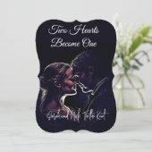 Faire-part de mariage Deux Coeurs Deviennent Un (Debout devant)