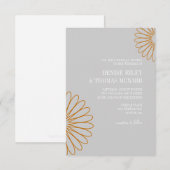 Faire-part de mariage| Deux fleurs|gr (Devant / Derrière)