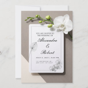 Faire-part de mariage deux tons Orchidée papillon 