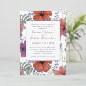 faire-part de mariage d'hibiscus tropical d'été (Debout devant)