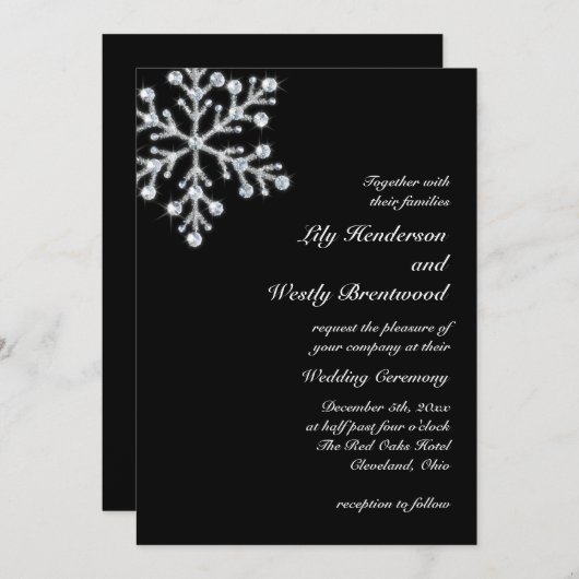 Faire-part de mariage d'hiver (Devant / Derrière)