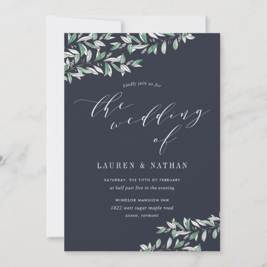 Faire-part de mariage d'hiver (Devant)