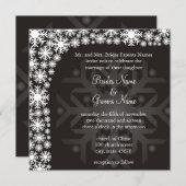 Faire-part de mariage d'hiver de flocon de neige (Devant / Derrière)