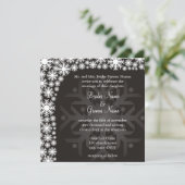 Faire-part de mariage d'hiver de flocon de neige (Debout devant)