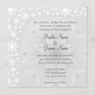 Faire-part de mariage d'hiver de flocon de neige -