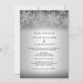 Faire-part de mariage d'hiver en argent Flocon de (Devant)