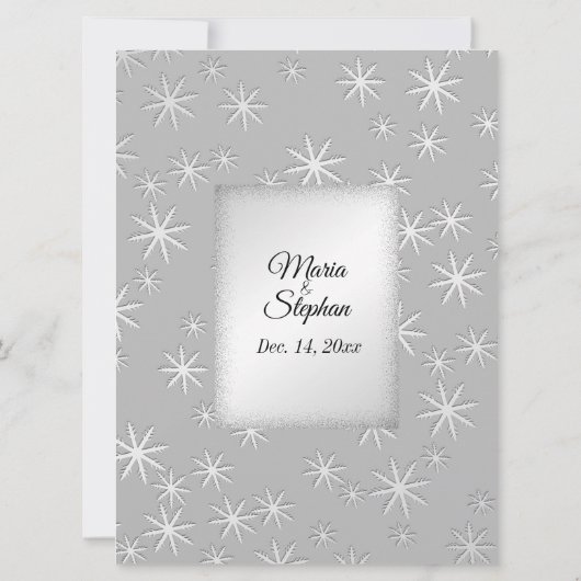 Faire-part de mariage d'hiver enneigé (Dos)