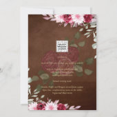 Faire-part de mariage d'hiver et d'automne à motif (Dos)