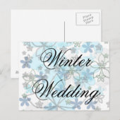 Faire-part de mariage d'hiver Flocons de neige (Devant / Derrière)