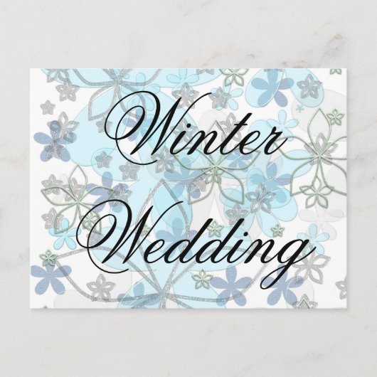 Faire-part de mariage d'hiver Flocons de neige (Devant)