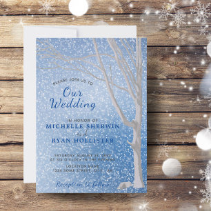 Faire-part de mariage d'hiver Rustique Merveilleux