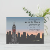 Faire-part de mariage d'horizon de coucher du (Debout devant)