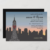 Faire-part de mariage d'horizon de coucher du (Devant / Derrière)