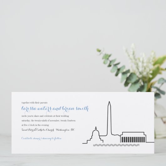 Faire-part de mariage d'horizon de Washington DC (Debout devant)
