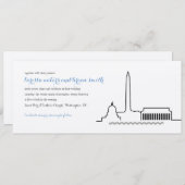 Faire-part de mariage d'horizon de Washington DC (Devant / Derrière)