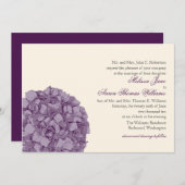 Faire-part de mariage d'hortensia (Devant / Derrière)