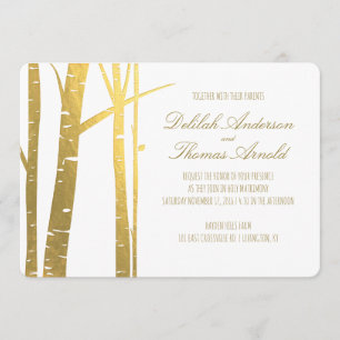 Faire-part de mariage d'huile d'or Faux